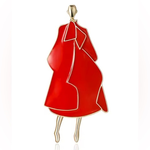 Anthropologie Jewelry - Charming Beauty Red Lady Brooch.